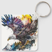 Mallesty Eagle Wasserfarbe Schlüsselanhänger (Rückseite)