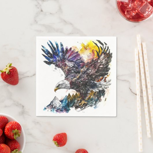 Mallesty Eagle Wasserfarbe Serviette (Beispiel)