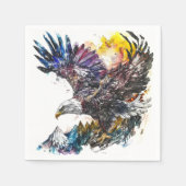 Mallesty Eagle Wasserfarbe Serviette (Vorderseite)
