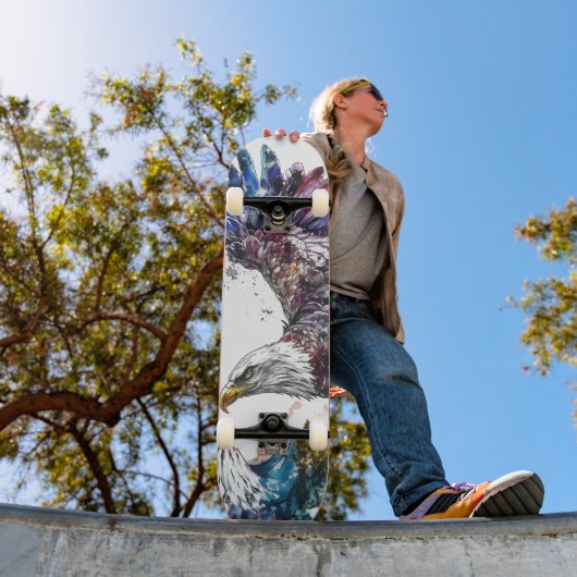 Mallesty Eagle Wasserfarbe Skateboard (Außenbereich 1)