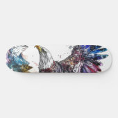 Mallesty Eagle Wasserfarbe Skateboard (Horizontal)