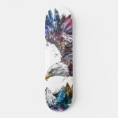Mallesty Eagle Wasserfarbe Skateboard (Vorderseite)