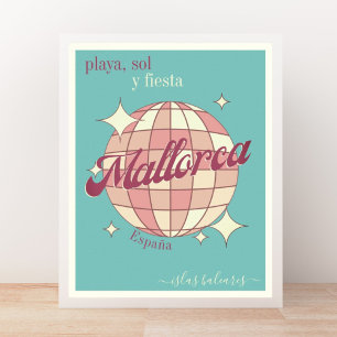 Mallorc Schmerz balearische Insel Vintages Retro-P Poster