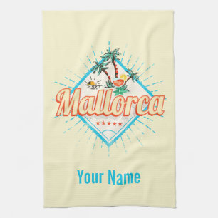 Mallorca Baleareninsel Retro Parrot Vintag Geschirrtuch