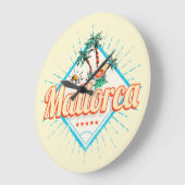 Mallorca Baleareninsel Retro Parrot Vintag Große Wanduhr (Winkel)