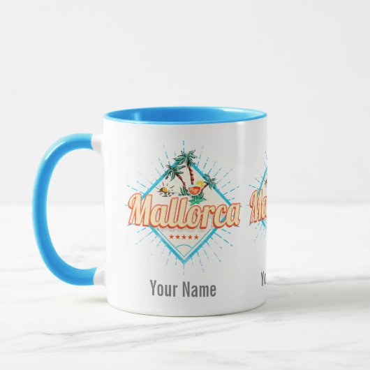 Mallorca Baleareninsel Retro Parrot Vintag Tasse (Links)