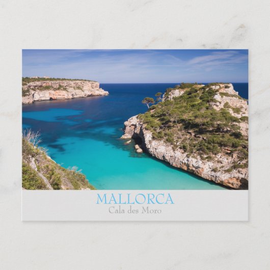Mallorca - Cala des Moro with text postcard Postkarte (Vorderseite)