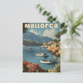 Mallorca Coastal Bliss Vintage Postkarte (Stehend Vorderseite)