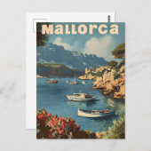 Mallorca Coastal Bliss Vintage Postkarte (Vorne/Hinten)