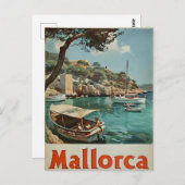 Mallorca Coastal Bliss Vintage Postkarte (Vorne/Hinten)