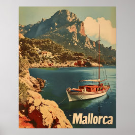 Mallorca Coastal Bliss Vintage Postkarte Poster