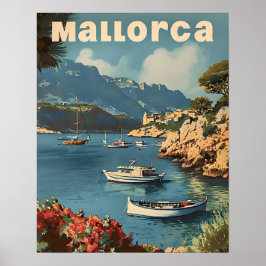 Mallorca Coastal Bliss Vintage Postkarte Poster