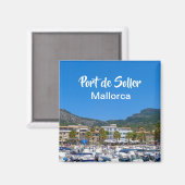 Mallorca Hafen von Soller Hafen Souvenir Magnet (Vorderseite/Rückseite)
