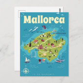 Mallorca Illustrierte Karte (Vorne/Hinten)