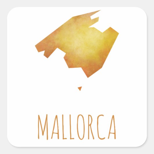 Mallorca Karte Quadratischer Aufkleber (Vorderseite)