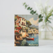 Mallorca Küstenstreifen Vintag Postkarte (Stehend Vorderseite)
