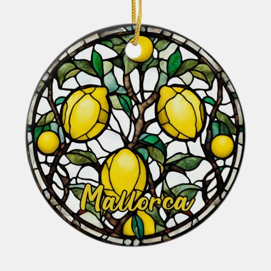 Mallorca Lemon Tree Keramik Ornament (Vorne)