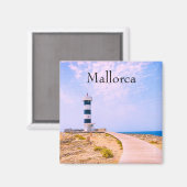 Mallorca Lighthouse in Colonia de Sant Jordi Foto Magnet (Vorderseite/Rückseite)