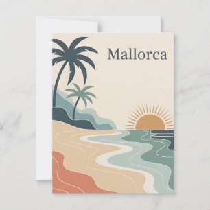 Mallorca minimalistisch Vintag Postkarte