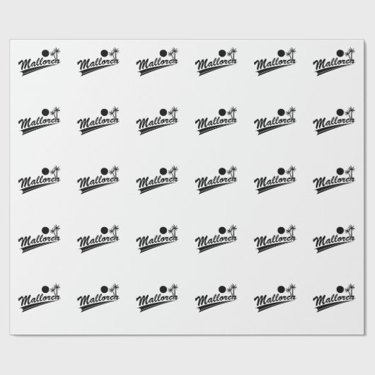 Mallorca mit Palmen Geschenkpapier (Flach)