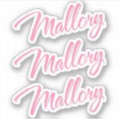 Mallorca Name hübsch rosa cursive x3 Aufkleber (Vorderseite)
