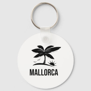 Mallorca Palme Urlaub Sonnenuntergang Strand Ozean Schlüsselanhänger
