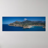 Mallorca - Panorama des Hafens von Soller Poster (Vorne)