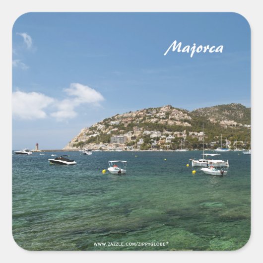 Mallorca Quadratischer Aufkleber (Vorderseite)