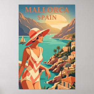 Mallorca-Reiseposter im Vintage-Stil Spanische Küs Poster