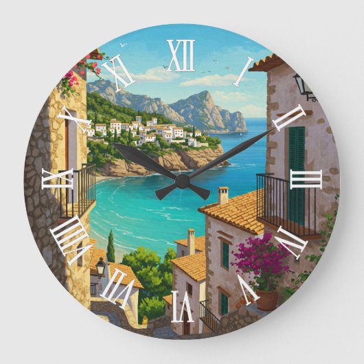 Mallorca Spain Travel Große Wanduhr (Vorderseite)