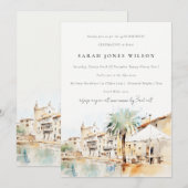 Mallorca Spanien Aquarell Landschaft Geburtstag Einladung (Vorne/Hinten)