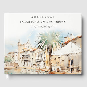 Mallorca Spanien Aquarell-Landschaft Hochzeit Gästebuch