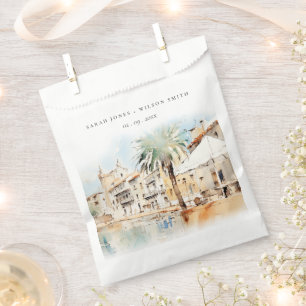 Mallorca Spanien Aquarell-Landschaft Hochzeit Geschenktütchen