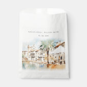 Mallorca Spanien Aquarell-Landschaft Hochzeit Geschenktütchen (Vorderseite)