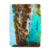Mallorca Spanien Aquarell Panorama Landschaft Magnet (Vertikal)