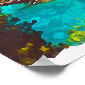 Mallorca Spanien Aquarell Panorama Landschaft Poster (Ecke)