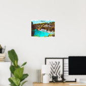 Mallorca Spanien Aquarell Panorama Landschaft Poster (Heimbüro)