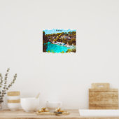 Mallorca Spanien Aquarell Panorama Landschaft Poster (Küche)