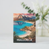 Mallorca, Spanien Beach Travel Postkarte (Stehend Vorderseite)