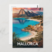 Mallorca, Spanien Beach Travel Postkarte (Vorne/Hinten)