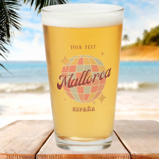 Mallorca Spanien Feiertag Andenken Bier Glas