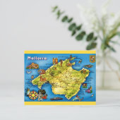 Mallorca Spanien Karte Postkarte (Stehend Vorderseite)