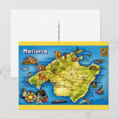 Mallorca Spanien Karte Postkarte (Vorne/Hinten)