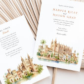 Mallorca Spanien Kathedrale Wasserfarbenhochzeit Einladung