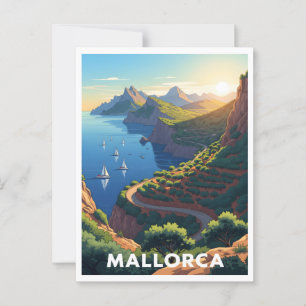 Mallorca, Spanien - Küstenstraße Postkarte