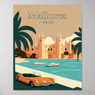 Mallorca Spanien Minimalistischer Vintage Kunstpos Poster