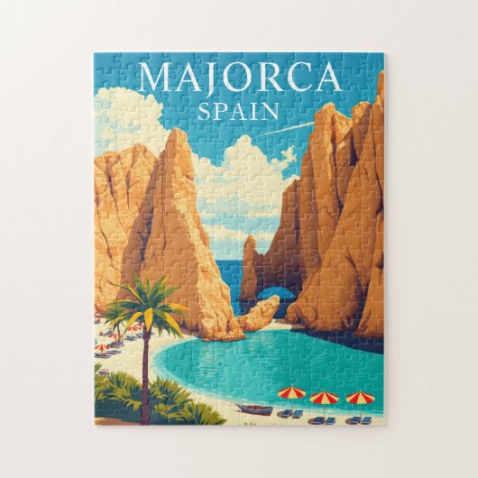 Mallorca Spanien Puzzle Vintage Reise (Vertikal)