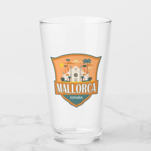 Mallorca Spanien Reisen Retro Abzeichen Glas (Vorderseite)