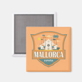 Mallorca Spanien Reisen Retro Abzeichen Magnet (Vorderseite/Rückseite)