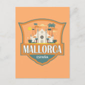 Mallorca Spanien Reisen Retro Abzeichen Postkarte (Vorderseite)